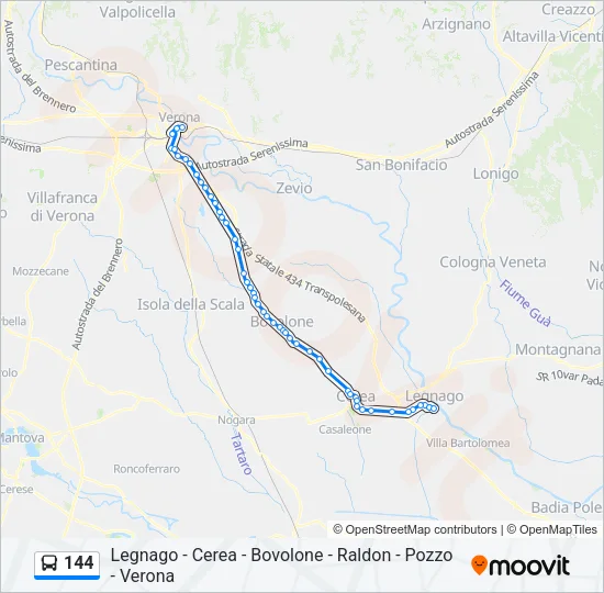 144 Bus Line Map