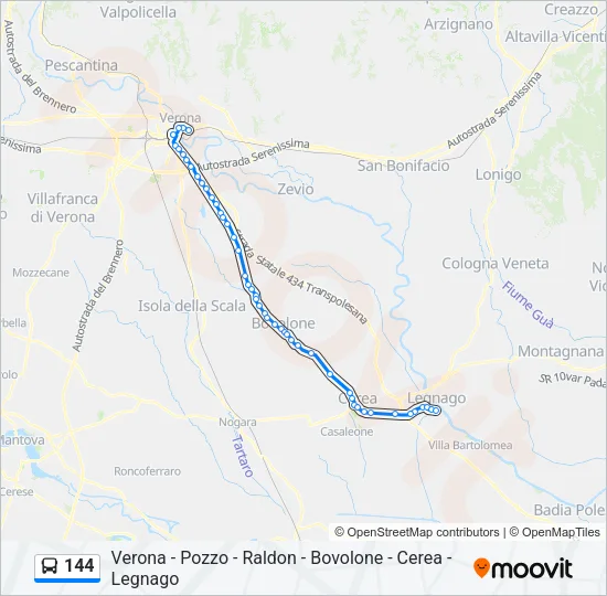 144 Bus Line Map