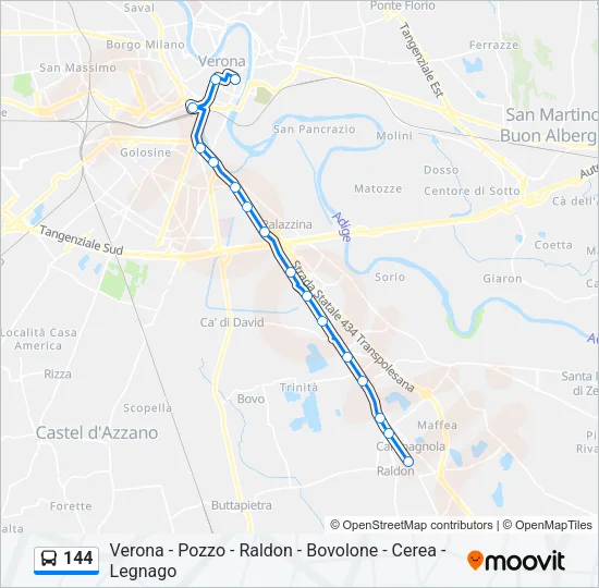 144 Bus Line Map