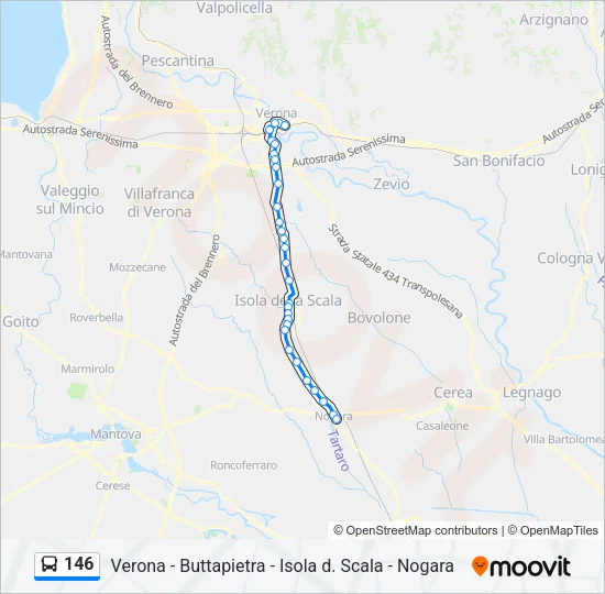 146 Bus Line Map