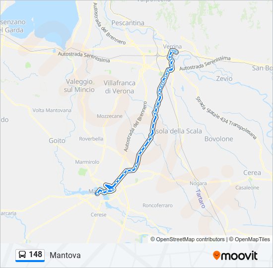 148 bus Line Map