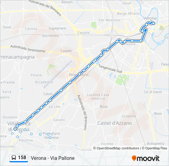 158 Bus Line Map