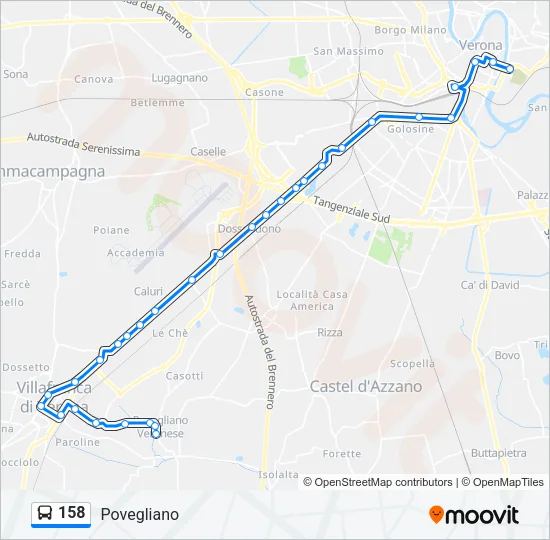158 Bus Line Map