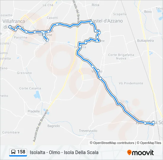 158 Bus Line Map
