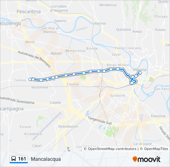 161 bus Line Map