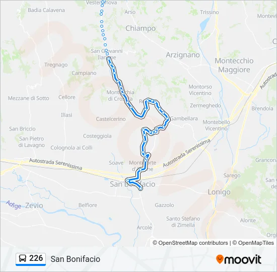 226 Bus Line Map