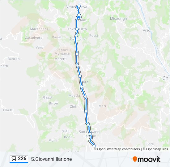 Percorso linea bus 226