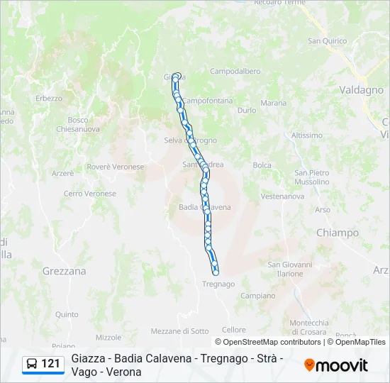 121 Bus Line Map