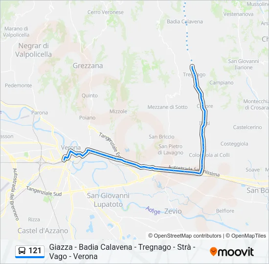 121 Bus Line Map