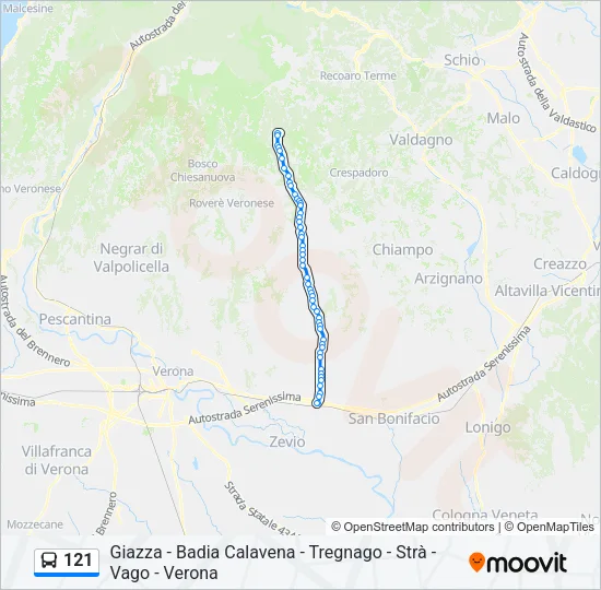 121 Bus Line Map
