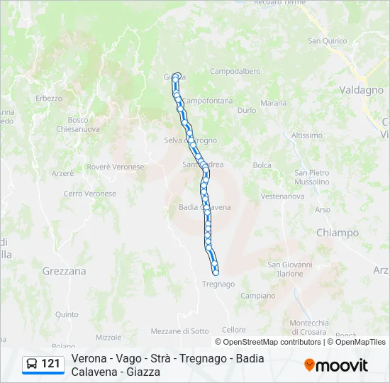 121 Bus Line Map