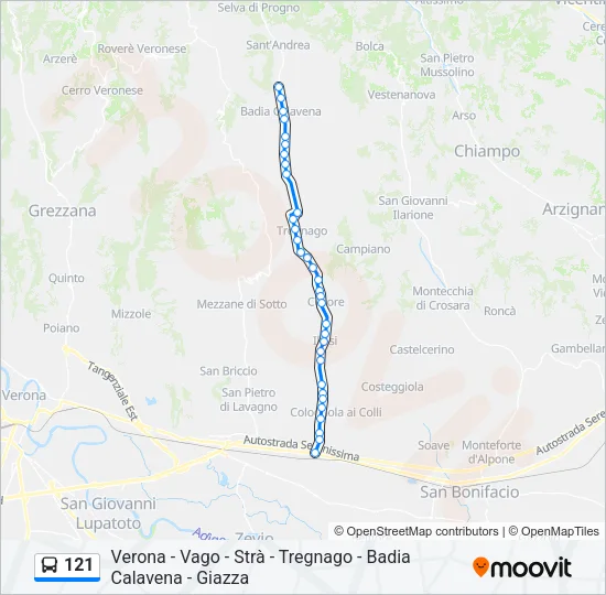 121 Bus Line Map