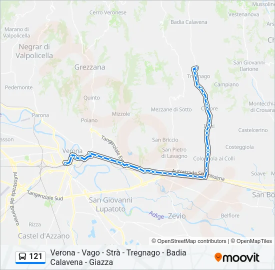 121 Bus Line Map