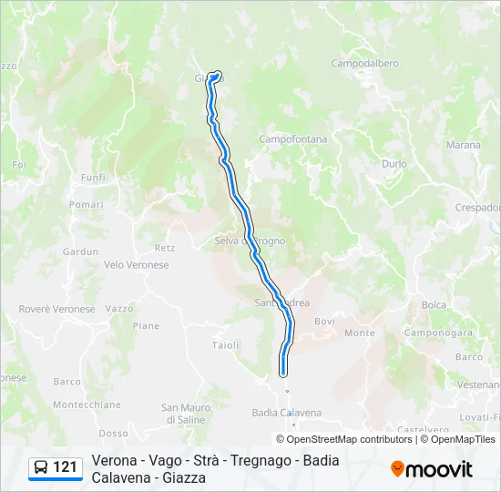 121 Bus Line Map