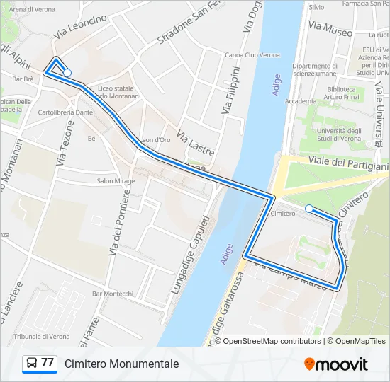 77 Bus Line Map