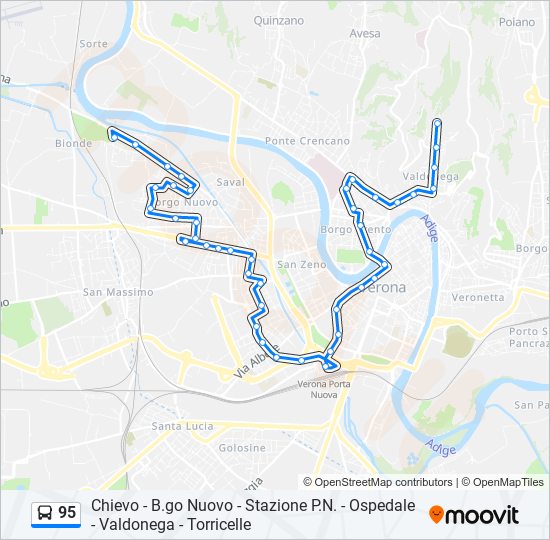 95 bus Line Map