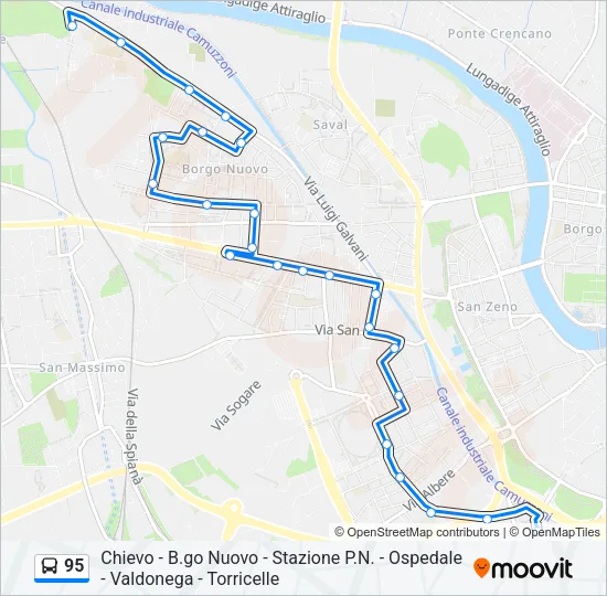 95 Bus Line Map