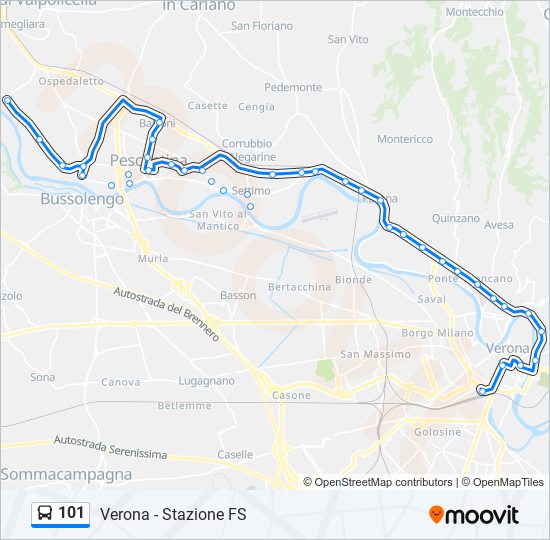 101 bus Line Map