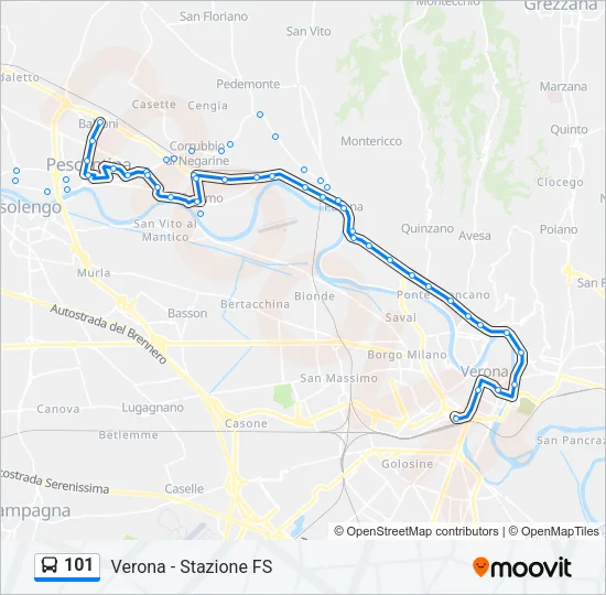 101 Bus Line Map