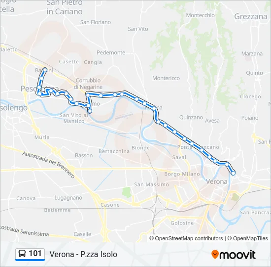 101 Bus Line Map