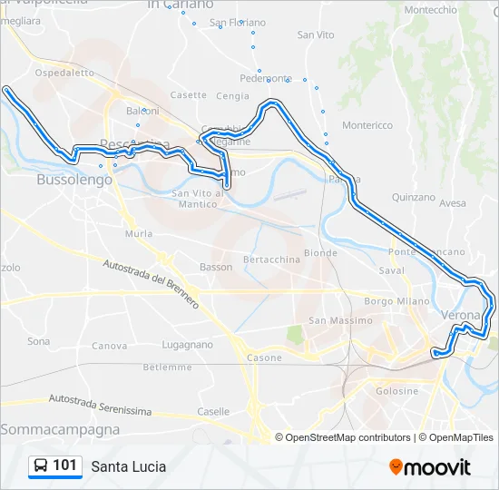 101 Bus Line Map