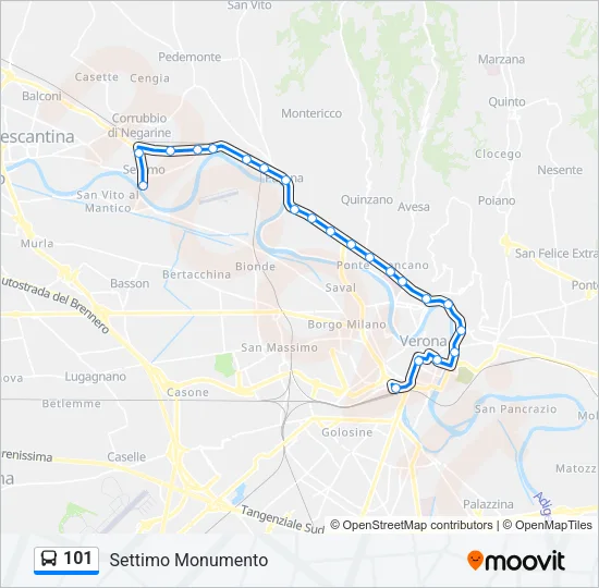 101 Bus Line Map