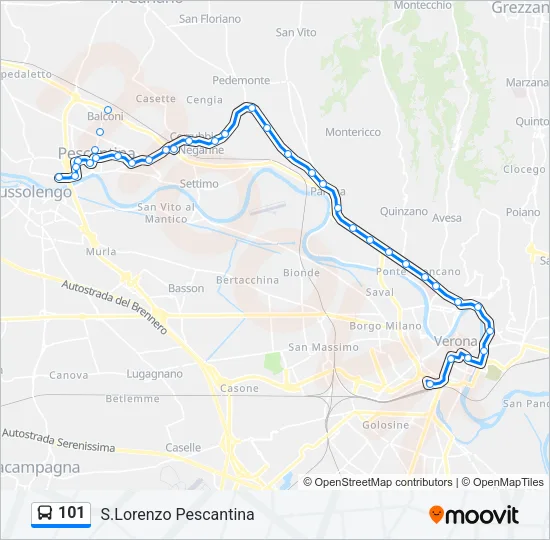 101 Bus Line Map
