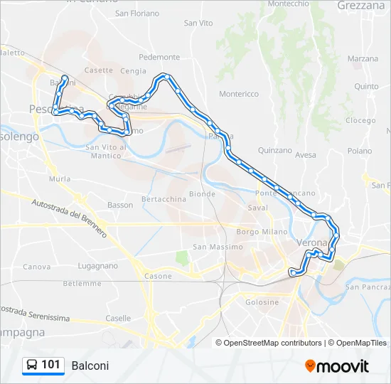 101 Bus Line Map