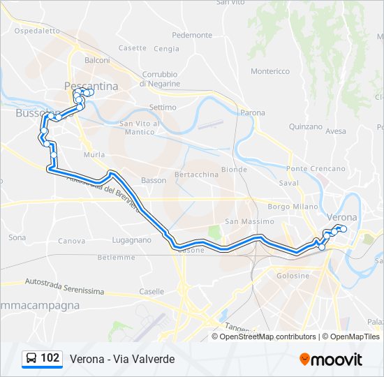 102 bus Line Map