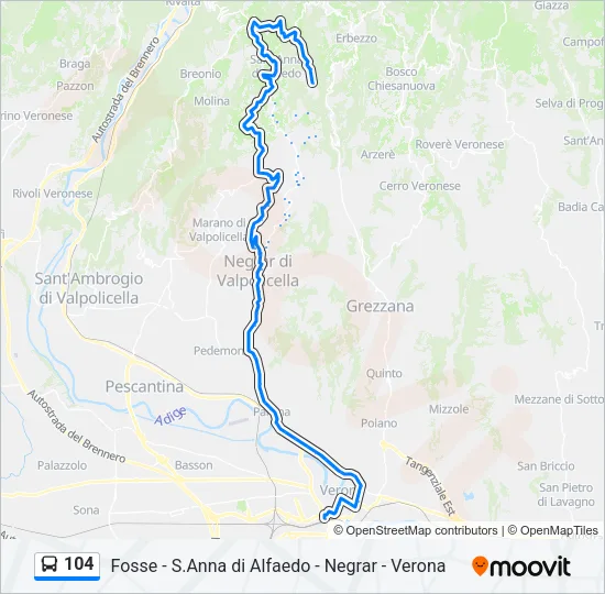 104 Bus Line Map