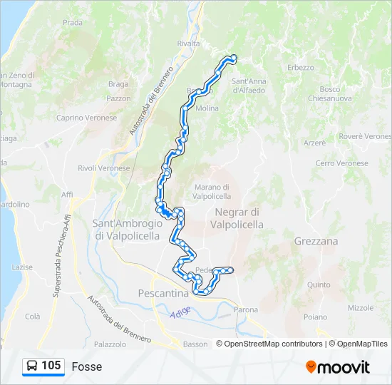 105 Bus Line Map