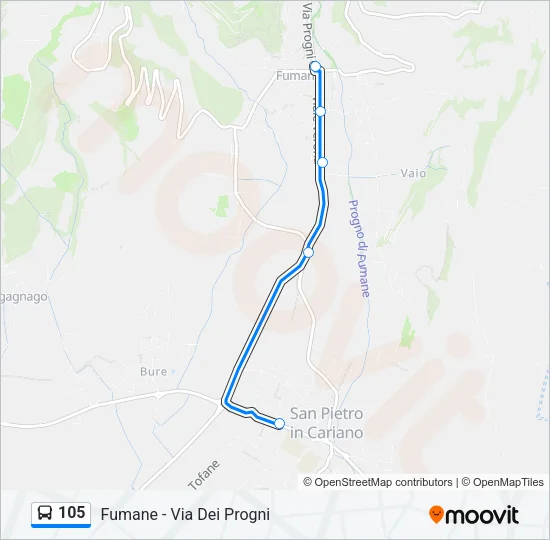 105 Bus Line Map