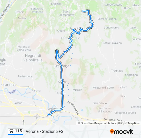 115 Bus Line Map