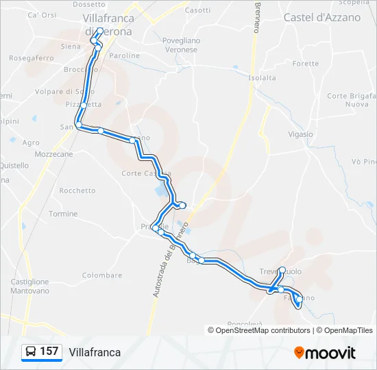 157 Bus Line Map