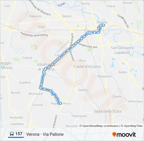 157 Bus Line Map
