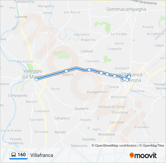 160 Bus Line Map