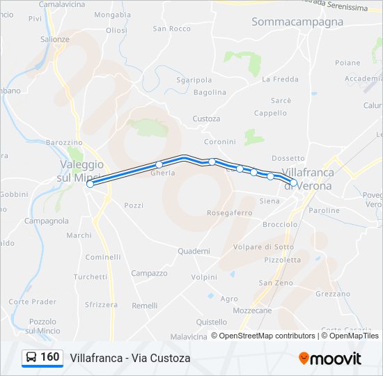 Percorso linea bus 160