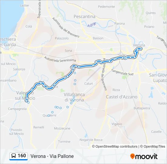 160 Bus Line Map