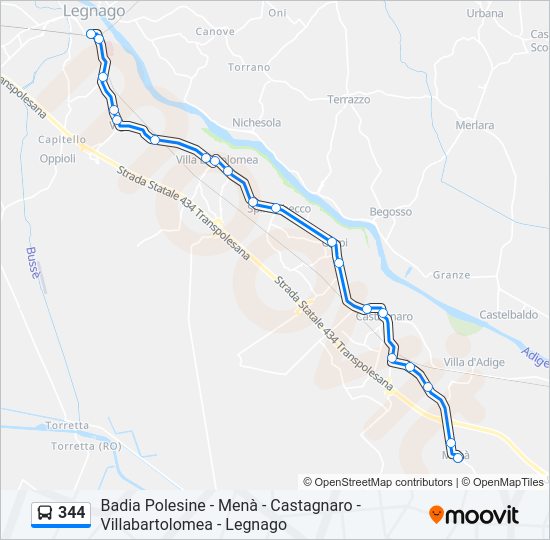 344 bus Line Map