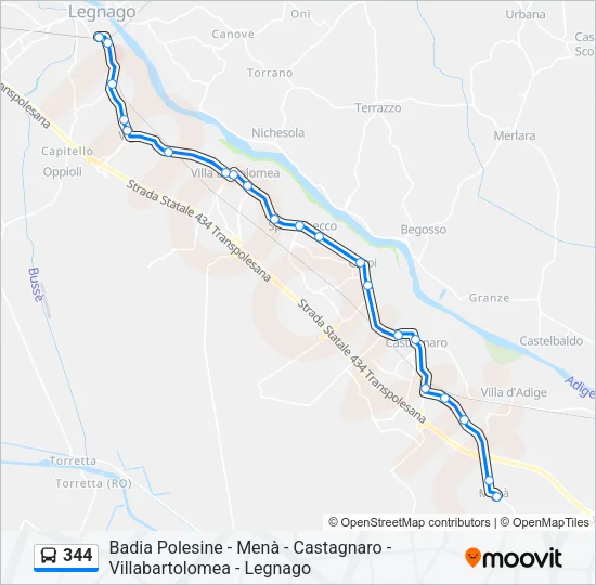 344 Bus Line Map