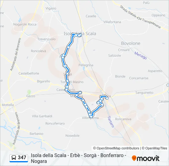 347 Bus Line Map