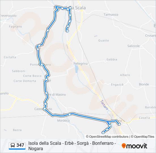 347 bus Line Map