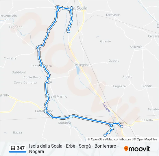 347 Bus Line Map