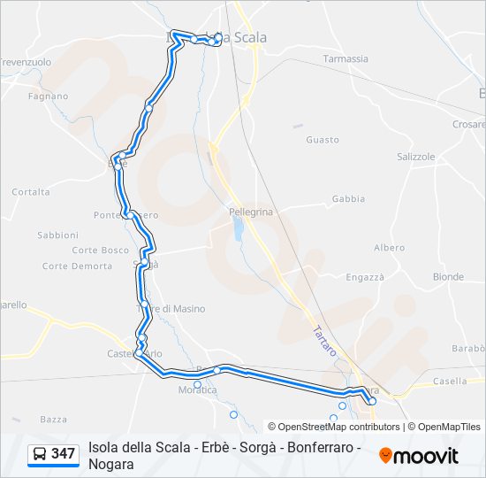 347 bus Line Map