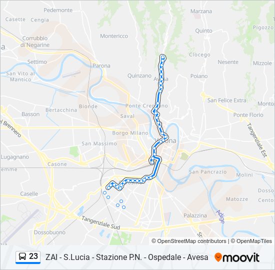 23 bus Line Map