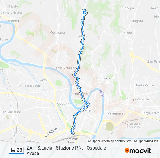 23 Bus Line Map