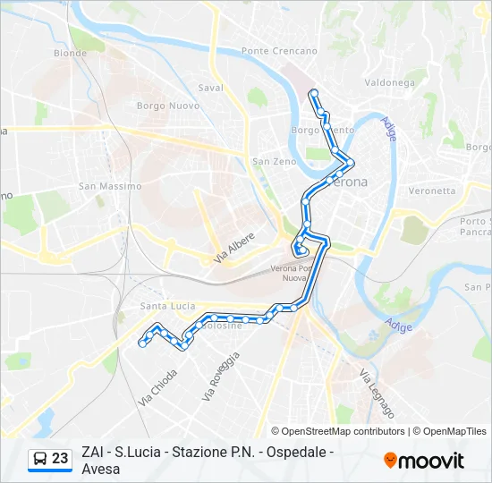23 Bus Line Map