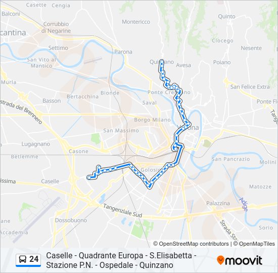 Percorso linea bus 24