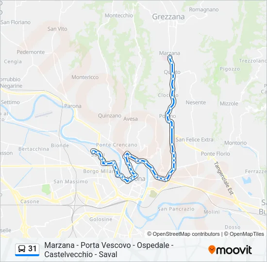 31 Bus Line Map