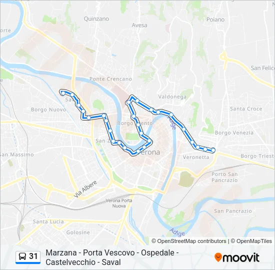 31 Bus Line Map